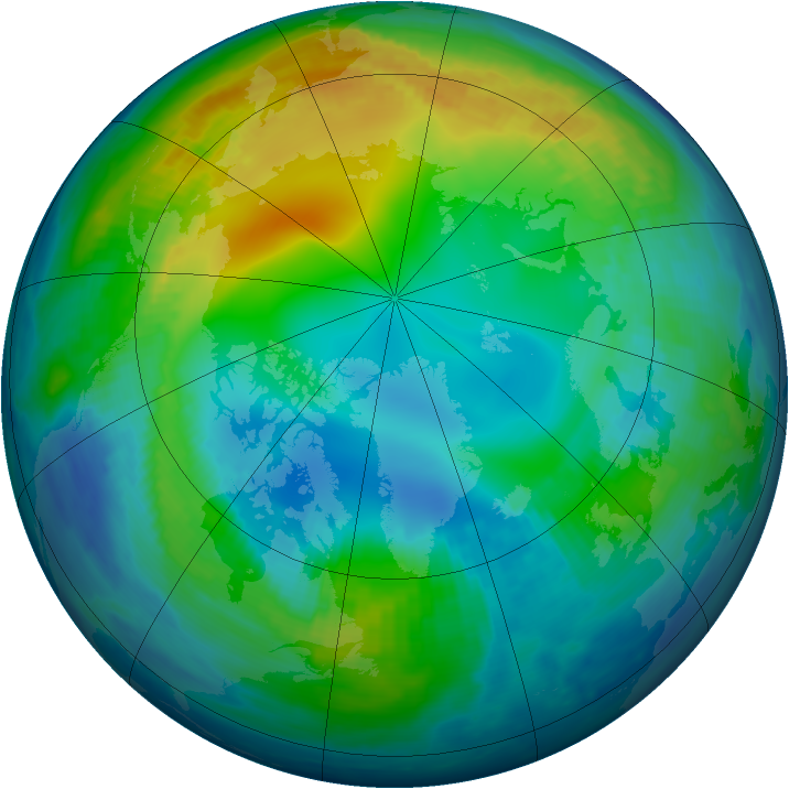 Arctic ozone map for 14 November 1998